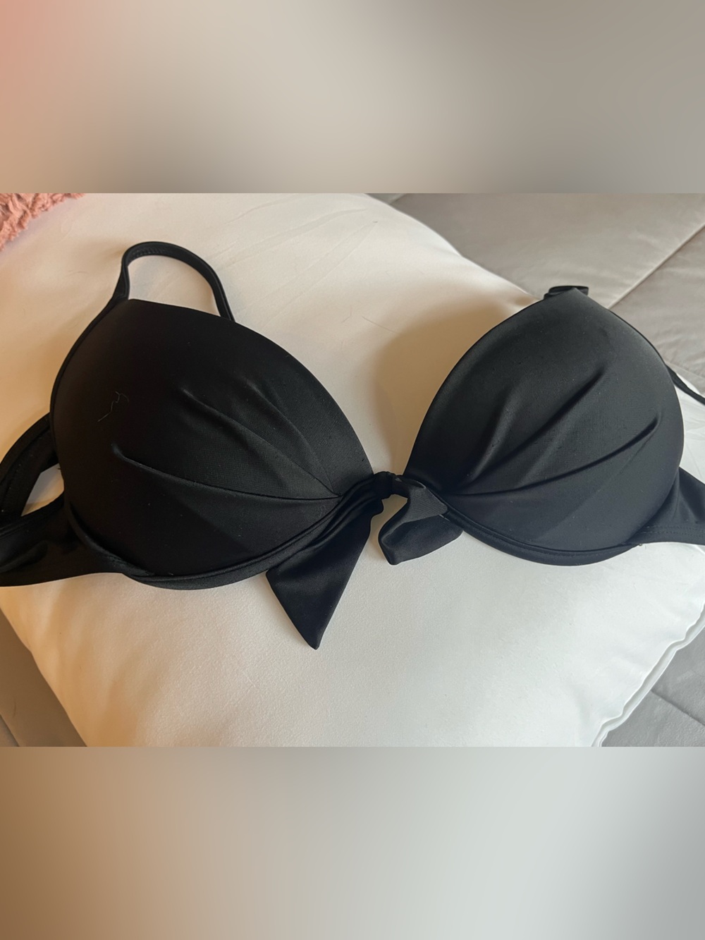 BODY GLOVE Black Women's Bikini Top - Classic Tie Front
